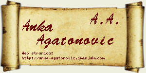 Anka Agatonović vizit kartica